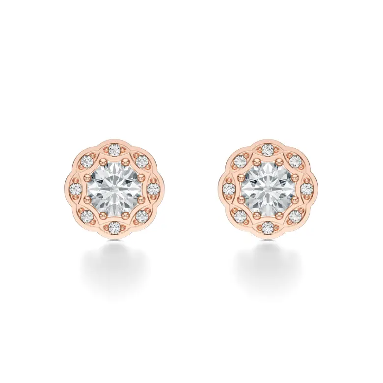 Kolczyki z brylantami różowe złoto AJK_028